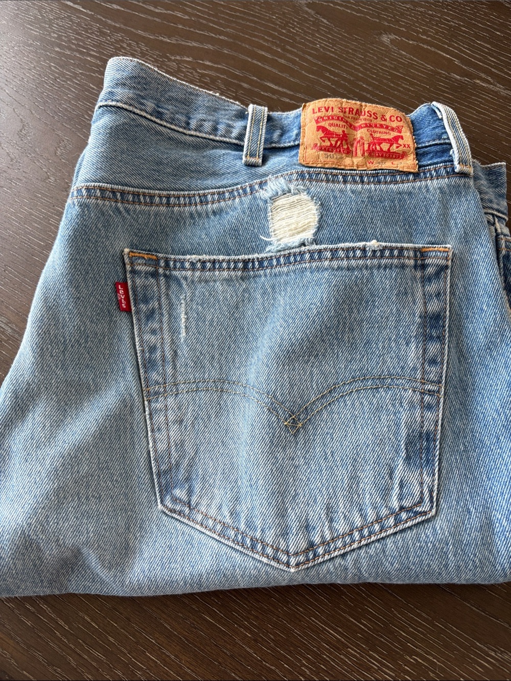 Levi's Men's Light Wash Distressed 501’s